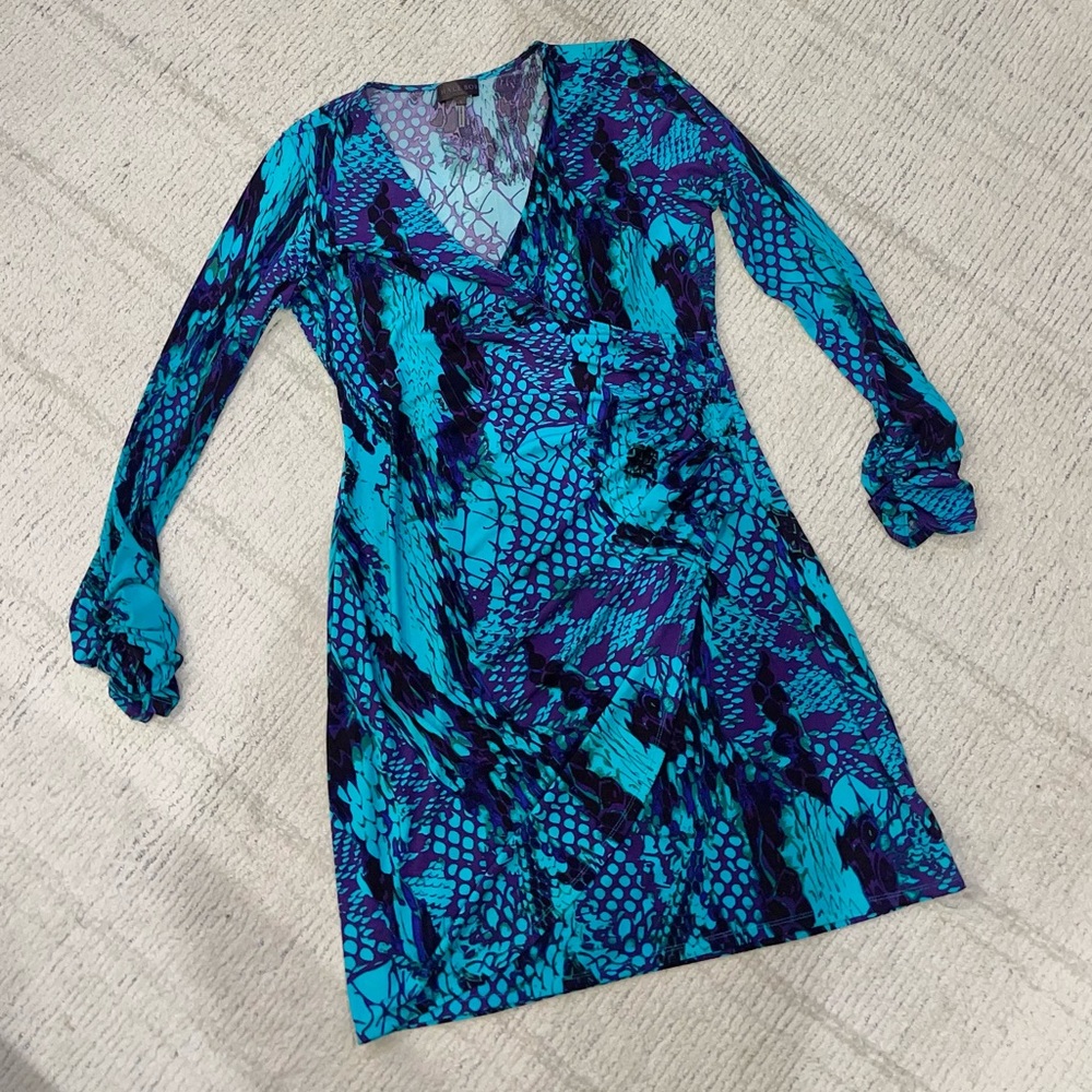 Hale Bob snakeskin print faux wrap dress